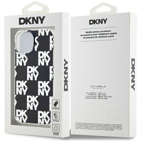 DKNY ETUI DO IPHONE 15 PLUS 14 PLUS 6.7 HARDCASE IML CHECKERED MONO WZÓR