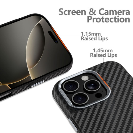 TECH-PROTECT ION CARBON DO MAGSAFE DO IPHONE 16 PRO ETUI Z OCHRONĄ