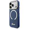 Etui Guess IML Script Metal MagSafe do   iPhone 17 Pro niebieski