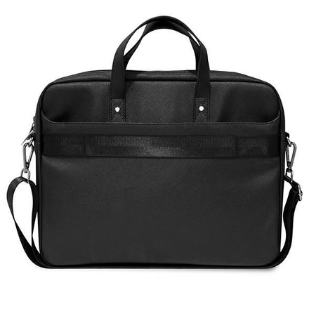 Guess Torba GUCB15PSATLK 16" czarny/ black Saffiano Triangle Logo