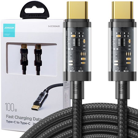 Joyroom kabel przewód USB Typ-C - USB Typ-C 100W 2m czarny (S-CC100A20)