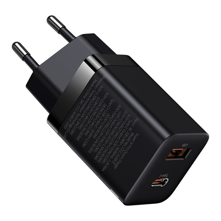 Baseus Super Si Pro szybka ładowarka USB / USB Typ C 30W Power Delivery Quick Charge czarny (CCSUPP-E01)