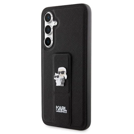 Etui Karl Lagerfeld Gripstand Saffiano Karl&Choupette Pins na Samsung Galaxy S23 FE - czarne