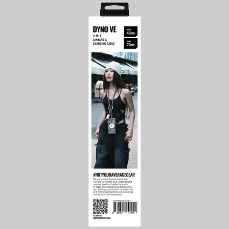 Uniwersalna smycz do telefonu kabel 2w1  Skinarma Dyno Ve USB-C/USB-C czarny