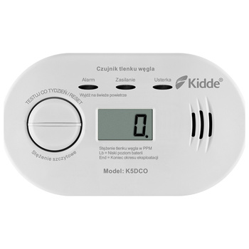 Czujnik czadu KIDDE K5DCO wyświetlacz LCD