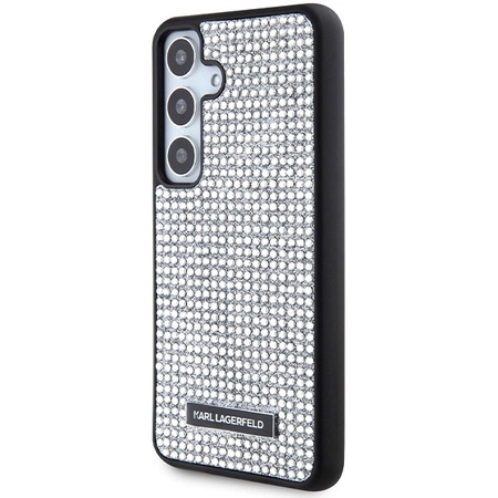 Etui Karl Lagerfeld Rhinestone Metal Logo na Samsung Galaxy S24 - srebrne