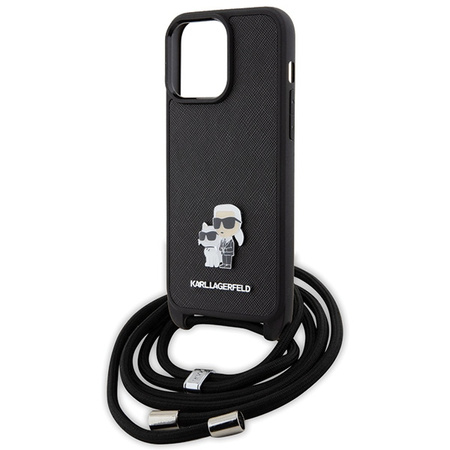 KARL LAGERFELD POKROWIEC HARDCASE DO IPHONE 15 PRO MAX 6.7 Z METALOWYM LOGO