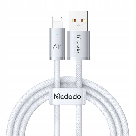 MCDODO KABEL USB-A LIGHTNING SZYBKIE ŁADOWANIE DO TELEFONU LED BIAŁY 2M