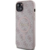 Etui Guess 4G Collection Leather Metal Logo MagSafe na iPhone 14 / 15 / 13 - różowe