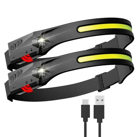 HURTEL LATARKA CZOŁOWA LED Z CZUJNIKIEM RUCHU DO WĘDROWANIA Z IPX4 1200 MAH