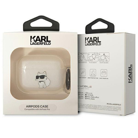 Etui Karl Lagerfeld KLAPHNCHTCT na AirPods Pro - przezroczyste Ikonik Choupette