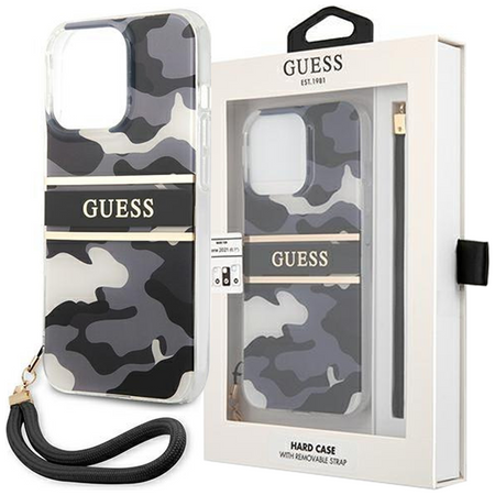 Guess GUHCP13SKCABBK iPhone 13 mini 5,4" czarny/black hardcase Camo Strap Collection