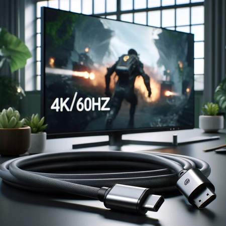 CO2 ADAPTER HDMI DO DISPLAYPORT 1.4 KABEL HDMI - DP FHD 240HZ 4K 60HZ HDR