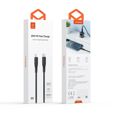 Mcdodo USB type C to Iphone cable, PD 20W 1.2M black