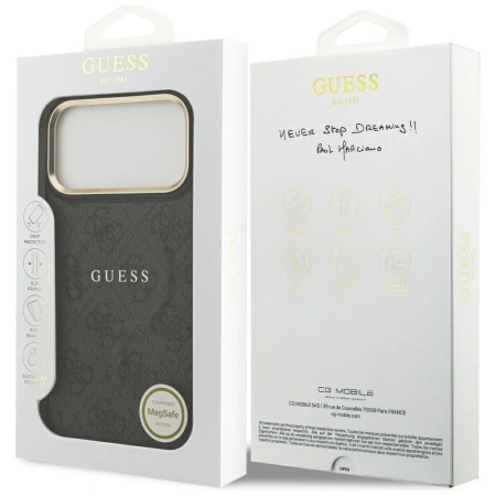 GUESS ETUI CASE DO IPHONE 17 PRO MAX MAGSAFE PU CLASSIC LOGO 4G