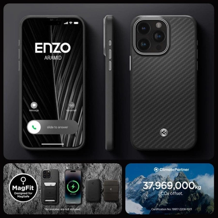 Etui Spigen Enzo Aramid Mag z MagSafe na iPhone 15 Pro Max - matowo-czarne
