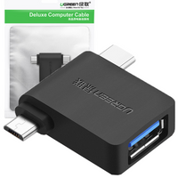 Ugreen adapter przejściówka OTG USB USB 3.2 Gen 1 (5Gbps) - USB Typ C / micro USB czarny (30453)