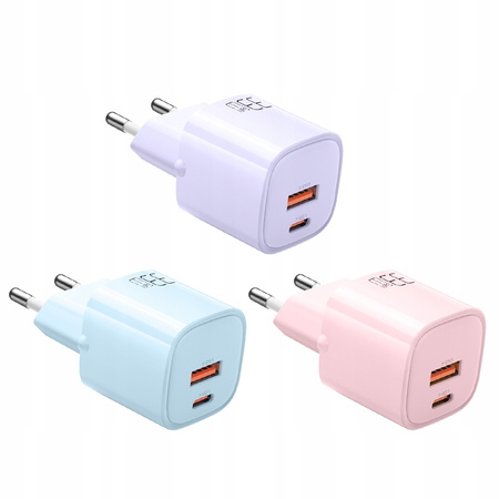 Ładowarka USB/USB-C, szybka, nano, GaN 33W PD, niebieska McDodo