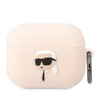 Etui Karl Lagerfeld KLAPRUNIKP na AirPods Pro - różowe Silicone Karl Head 3D