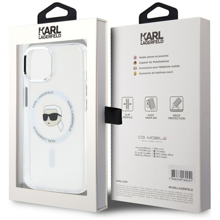 KARL LAGERFELD ETUI IML METAL KARL HEAD DO MAGSAFE DO IPHONE 15 Z WYSOKĄ
