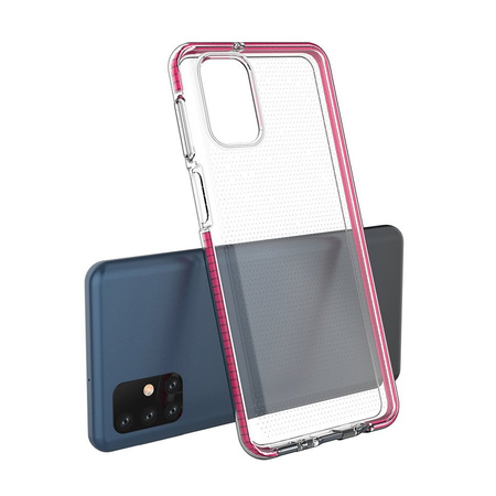 Spring Case pokrowiec żelowe etui z kolorową ramką do Samsung Galaxy M31s jasnoróżowy