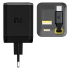 Ładowarka sieciowa Dudao A67EU GaN 67W z wbudowanym zwijanym kablem USB-C Power Delivery Quick Charge - czarna