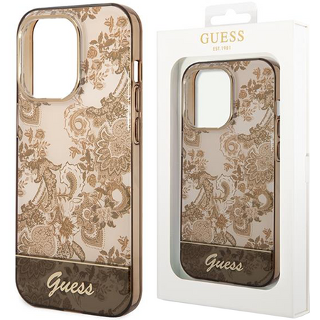 Guess GUHCP14LHGPLHC iPhone 14 Pro 6,1" ochre hardcase Porcelain Collection