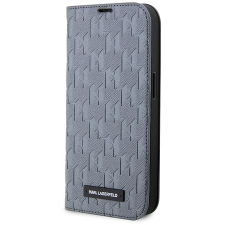 Etui Karl Lagerfeld KLBKP14SSAKLHPG na iPhone 14 bookcase - srebrne Saffiano Monogram