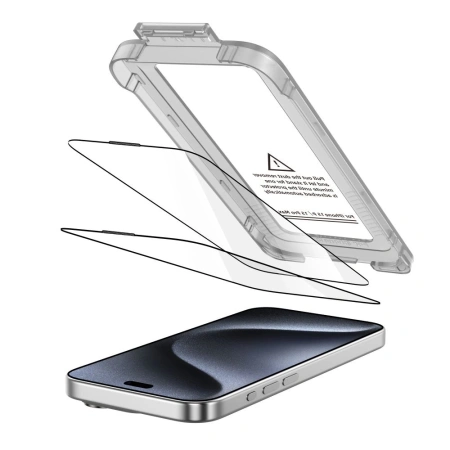 TECH-PROTECT SZKŁO HARTOWANE QUICK SET+ 2-PACK DO IPHONE 15 PRO WYSOKA