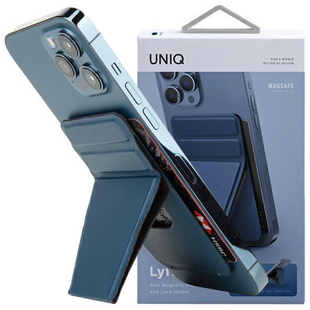 UNIQ Lyft magnetyczny stojak na telefon snap-on stand and card holder niebieski/blue