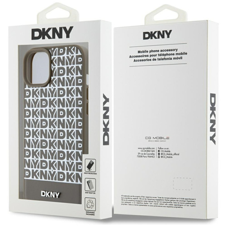 DKNY CASE HARDCASE DO IPHONE 15 14 13 6.1 DO MAGSAFE SKÓRZANE Z LOGO