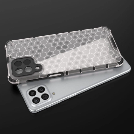 HURTEL ETUI POKROWIEC HONEYCOMB DO SAMSUNG GALAXY M53 5G Z ŻELOWĄ RAMKĄ