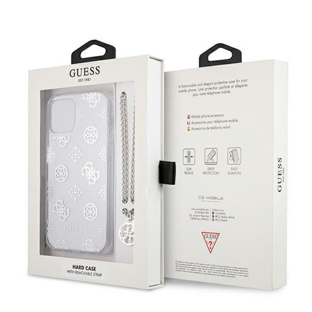 Guess GUHCP12LKSPESI iPhone 12 Pro Max 6,7" srebrny/silver hardcase Peony Chain Collection