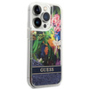 Guess GUHCP14XLFLSB iPhone 14 Pro Max 6,7" niebieski/blue hardcase Flower Liquid Glitter