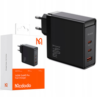 MCDODO SZYBKA ŁADOWARKA SIECIOWA ZASILACZ DO MACBOOK GAN 3X USB-C USB 140W