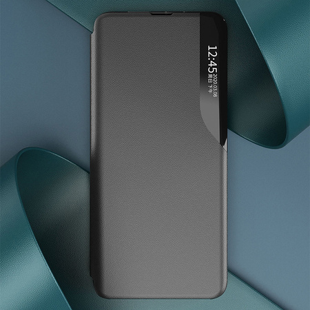 Eco Leather View Case elegancki futerał etui z klapką i funkcją podstawki Samsung Galaxy A02s EU czarny