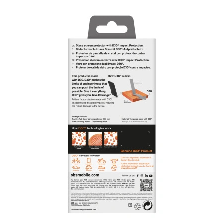 Szkło hartowane SBS Tempered Glass D3O z ramką do iPhone 16 Pro