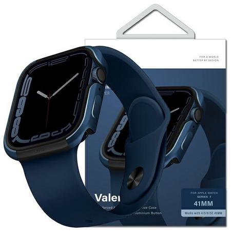 UNIQ etui Valencia Apple Watch Series 4/5/6/7/8/SE 45/44mm. niebieski/blue