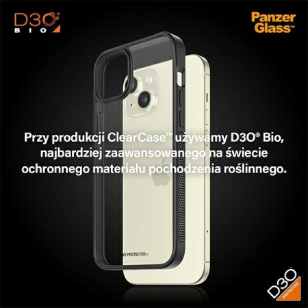 Etui PanzerGlass ClearCase na iPhone 15 Plus / 14 Plus z certyfikatem Military Grade - przezroczysto-czarne