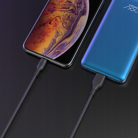 INNOSTYLE JAZZY KABEL USB LIGHTNING MFI SZYBKIEGO ŁADOWANIA DO IPHONE KEVLAR 2M CZARNY