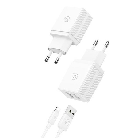 USAMS ŁADOWARKA 2XUSB 18W DO IPHONE 11 12 13 14 Z KABLEM DO LIGHTNING