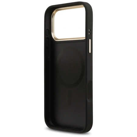 GUESS ETUI GRAINED STRASS LOGO MAGSAFE DO IPHONE 17 PRO MAX Z SYSTEMEM