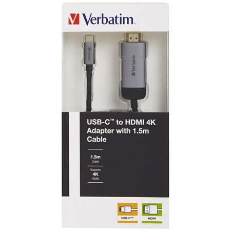 VERBATIM ADAPTER PRZEJŚCIÓWKA USB-C DO HDMI 4K DO LAPTOPA TELEWIZORA 1.5M