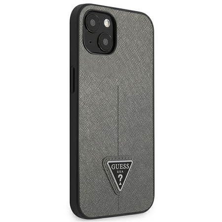 GUESS CASE HARDCASE DO IPHONE 13 14 15 6.1 SAFFIANO Z LOGO TRIANGLE KIESZEŃ