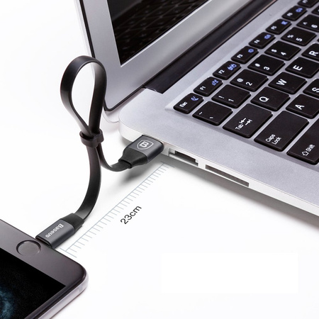 Baseus Nimble płaski kabel przewód USB / Lightning z uchwytem 2A 0,23M czarny (CALMBJ-B01)