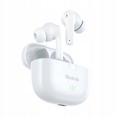 MCDODO WIRELESS IN-EAR BLUETOOTH HEADPHONES WITH MICROPHONE CASE WHITE