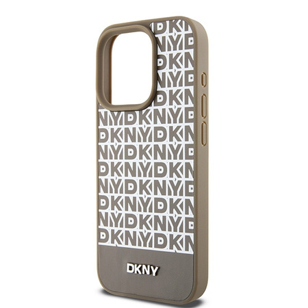DKNY CASE DO IPHONE 15 PRO 6.1 LEATHER PRINTED PATTERN DO MAGSAFE METAL