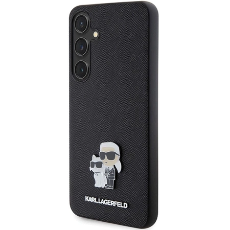 Etui Karl Lagerfeld Saffiano Karl&Choupette Metal Pin na Samsung Galaxy S24+ - czarne