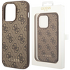Guess GUHCP14LG4GFBR iPhone 14 Pro 6,1" brązowy/brown hard case 4G Metal Gold Logo