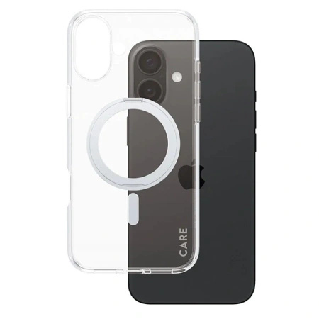 Etui CARE by PanzerGlass Feature Kickstand Case z MagSafe na iPhone 16 Plus - srebrne